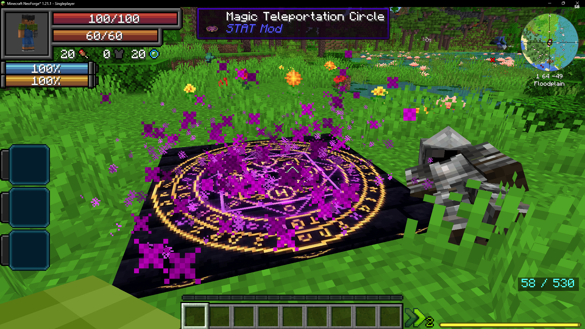 Cercle de téléportation magique actif